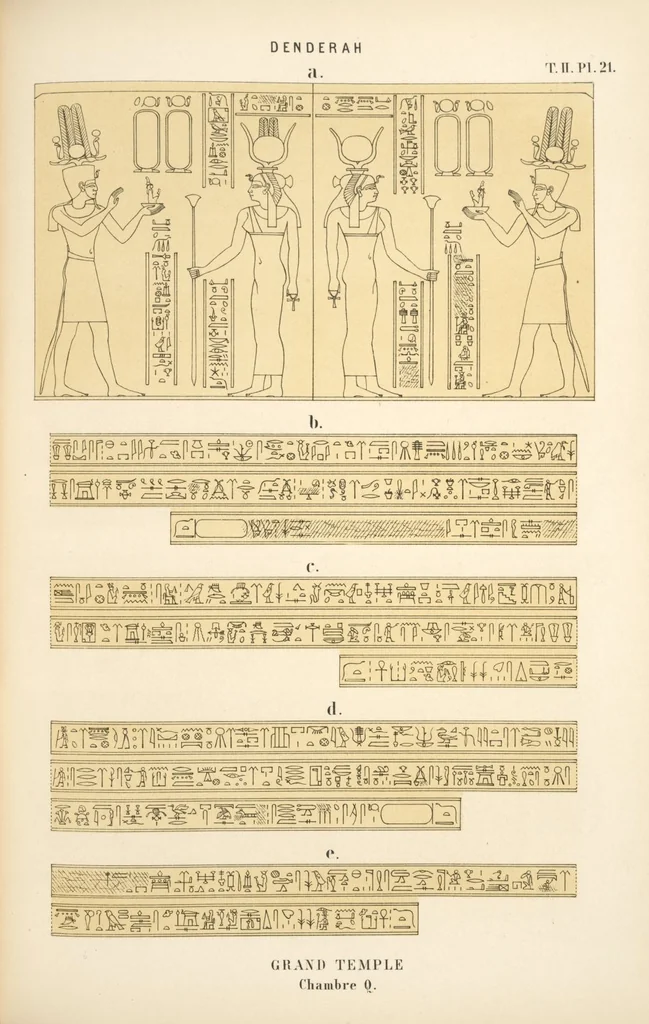 An illustration from Dendérah : description générale du grand temple de cette ville, 1870, leaf 103