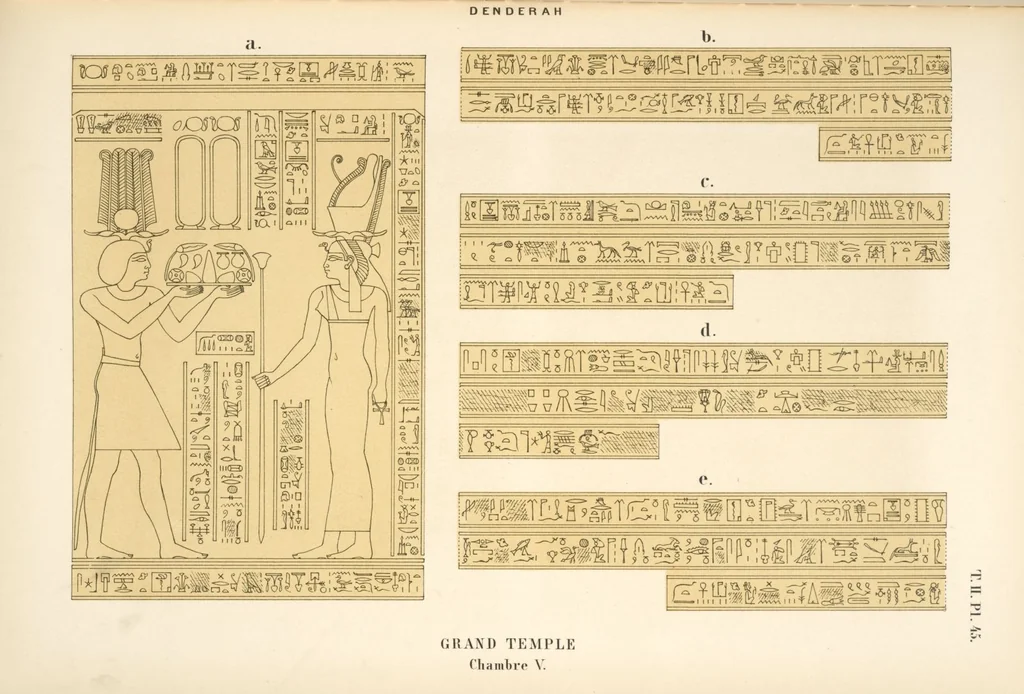 An illustration from Dendérah : description générale du grand temple de cette ville, 1870, leaf 127