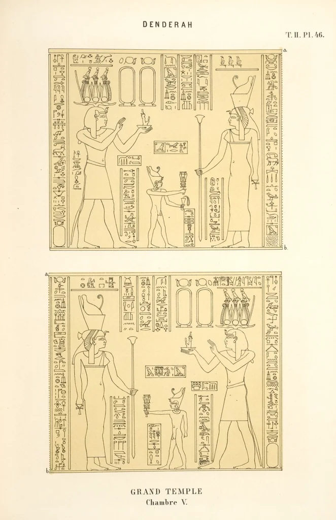 An illustration from Dendérah : description générale du grand temple de cette ville, 1870, leaf 128