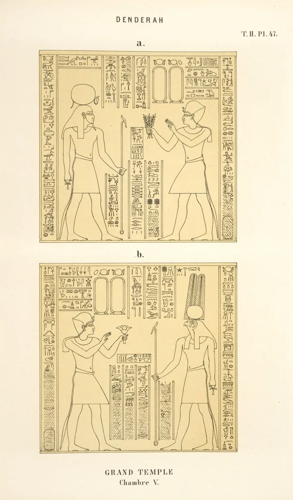 An illustration from Dendérah : description générale du grand temple de cette ville, 1870, leaf 129