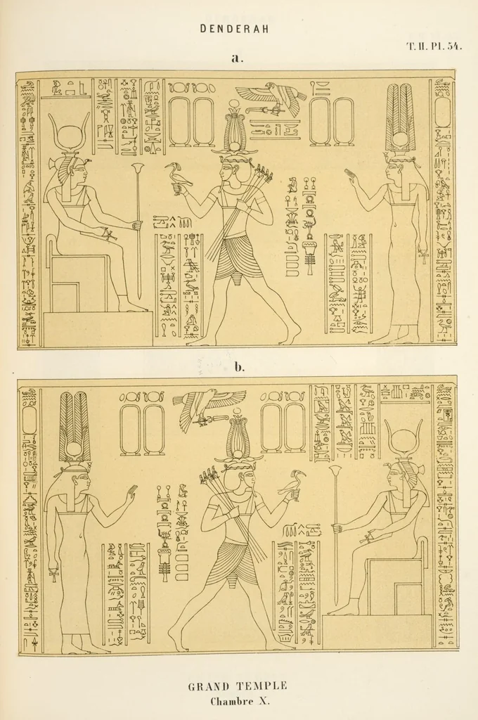 An illustration from Dendérah : description générale du grand temple de cette ville, 1870, leaf 136