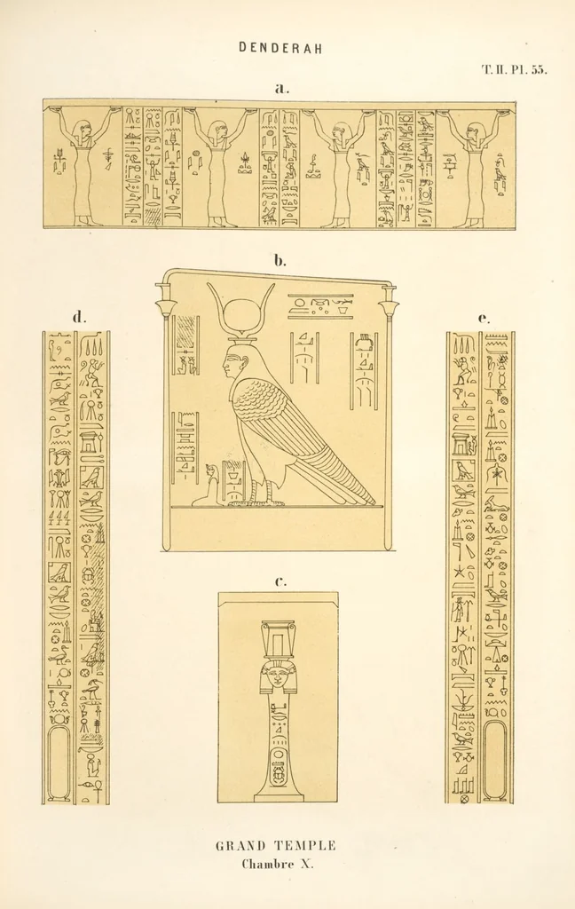 An illustration from Dendérah : description générale du grand temple de cette ville, 1870, leaf 137