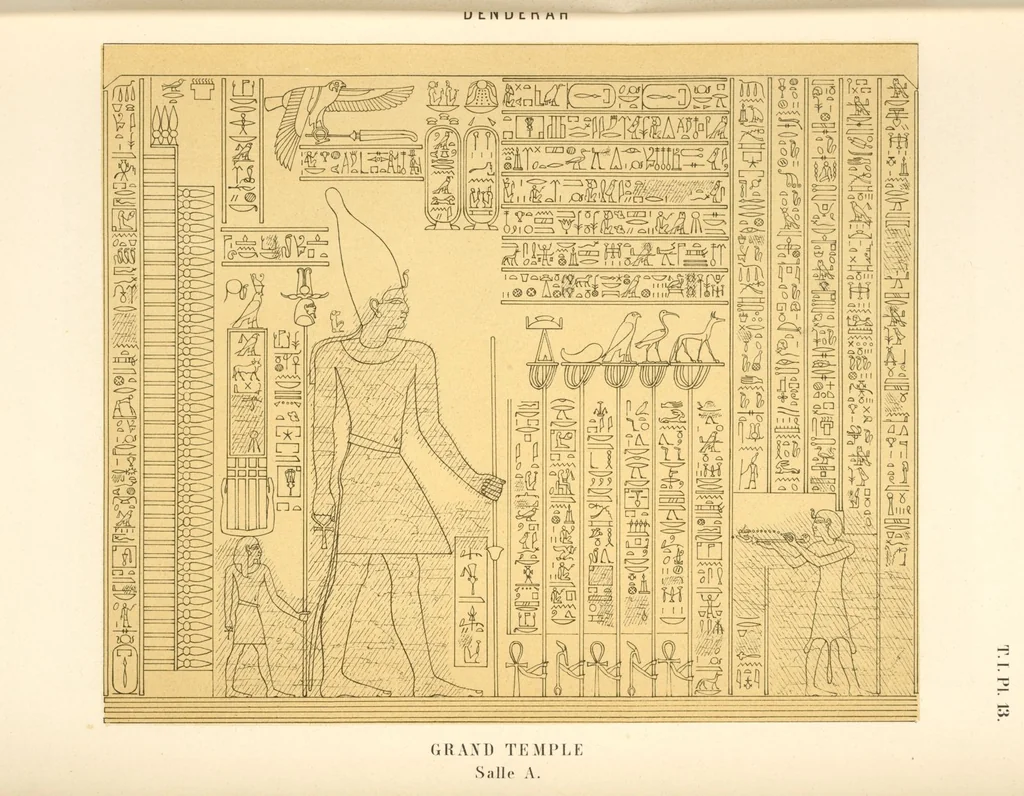 An illustration from Dendérah : description générale du grand temple de cette ville, 1870, leaf 14