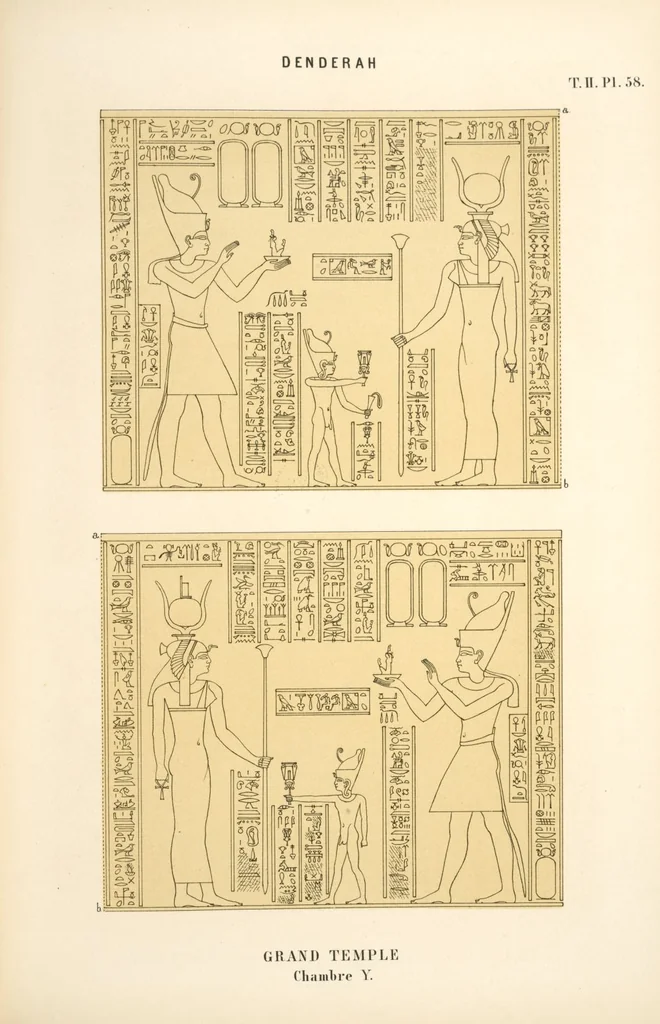 An illustration from Dendérah : description générale du grand temple de cette ville, 1870, leaf 140