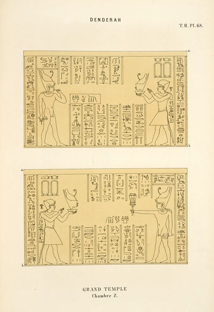 An illustration from Dendérah : description générale du grand temple de cette ville, 1870, leaf 150
