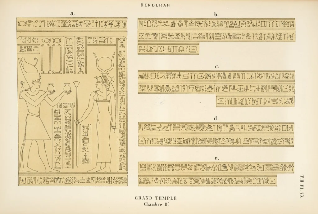 An illustration from Dendérah : description générale du grand temple de cette ville, 1870, leaf 155