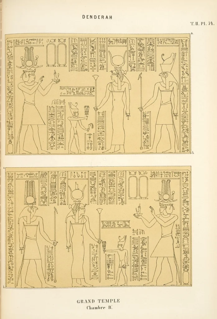An illustration from Dendérah : description générale du grand temple de cette ville, 1870, leaf 156