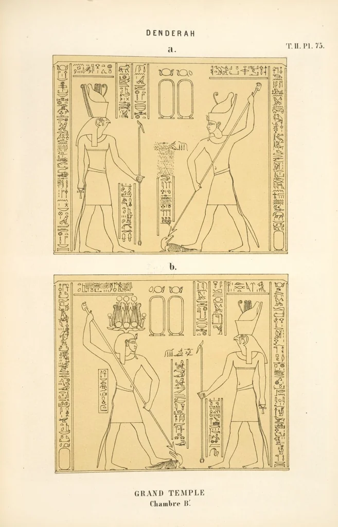 An illustration from Dendérah : description générale du grand temple de cette ville, 1870, leaf 157