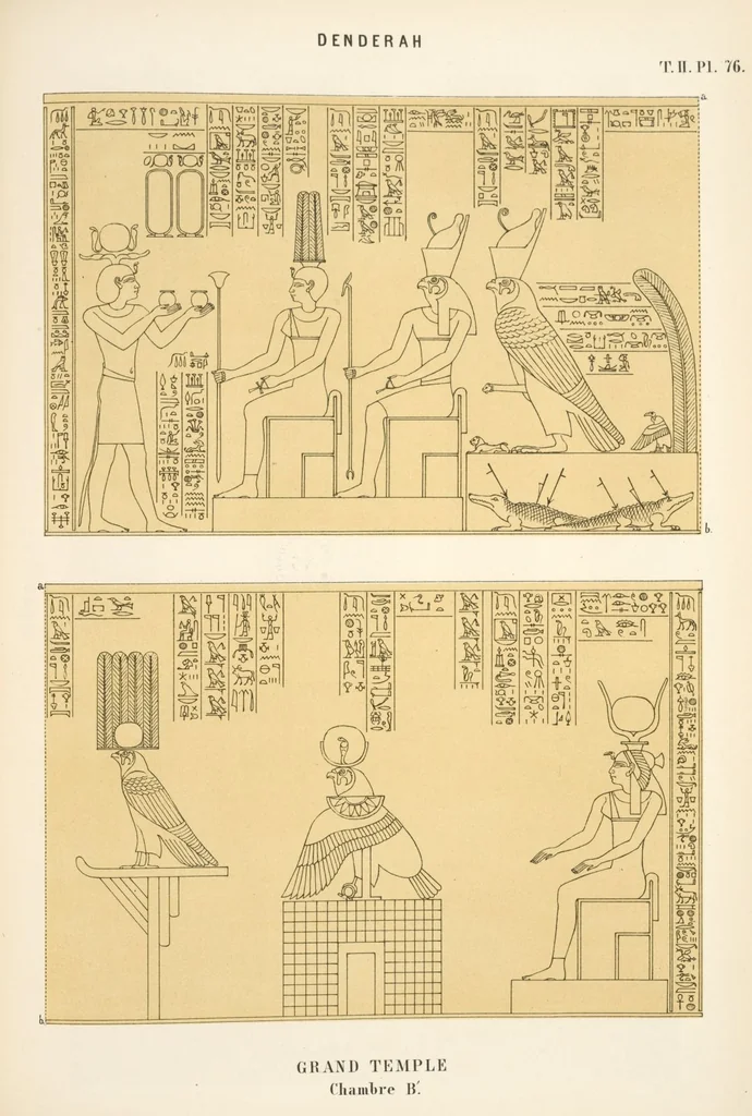 An illustration from Dendérah : description générale du grand temple de cette ville, 1870, leaf 158