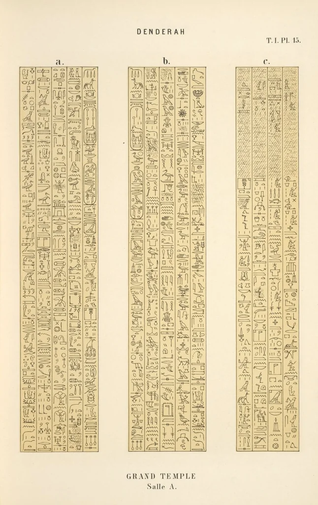 An illustration from Dendérah : description générale du grand temple de cette ville, 1870, leaf 16