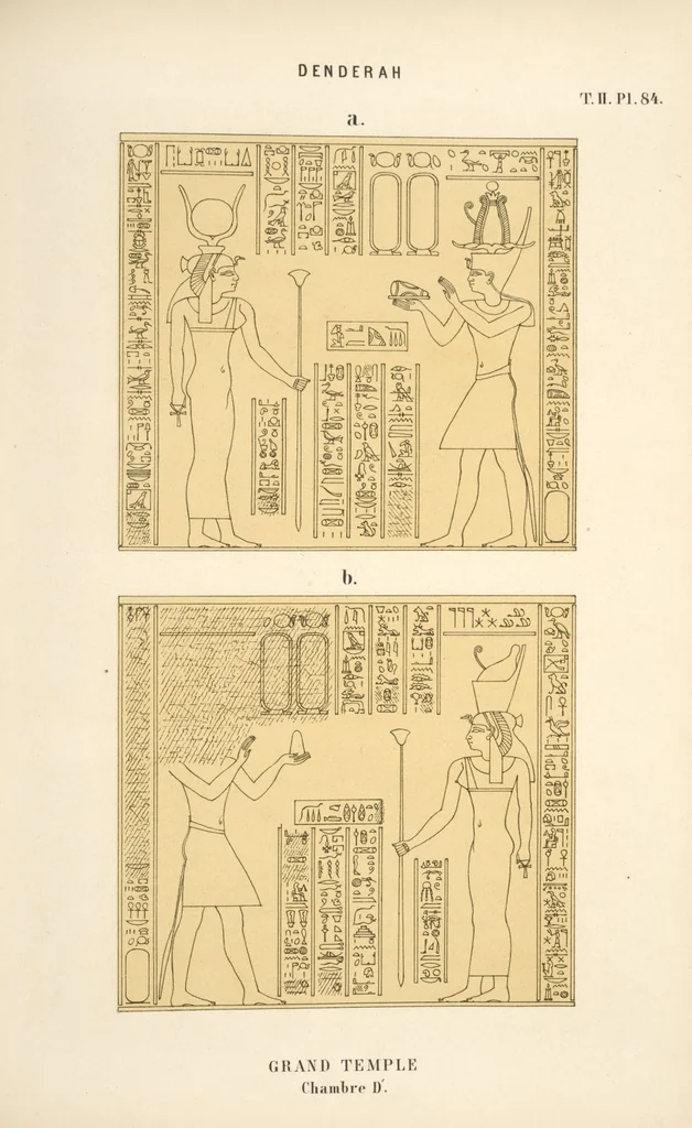 An illustration from Dendérah : description générale du grand temple de cette ville, 1870, leaf 166
