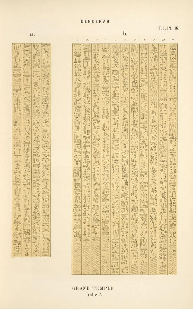 An illustration from Dendérah : description générale du grand temple de cette ville, 1870, leaf 17