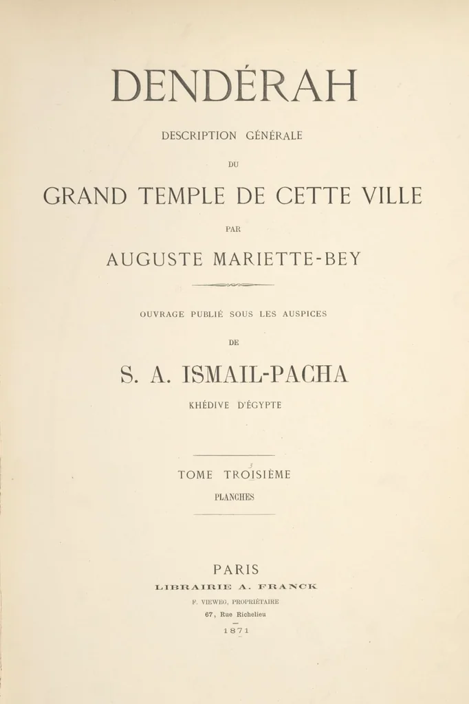 An illustration from Dendérah : description générale du grand temple de cette ville, 1870, leaf 170