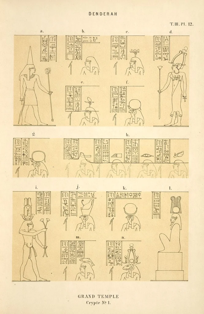 An illustration from Dendérah : description générale du grand temple de cette ville, 1870, leaf 182