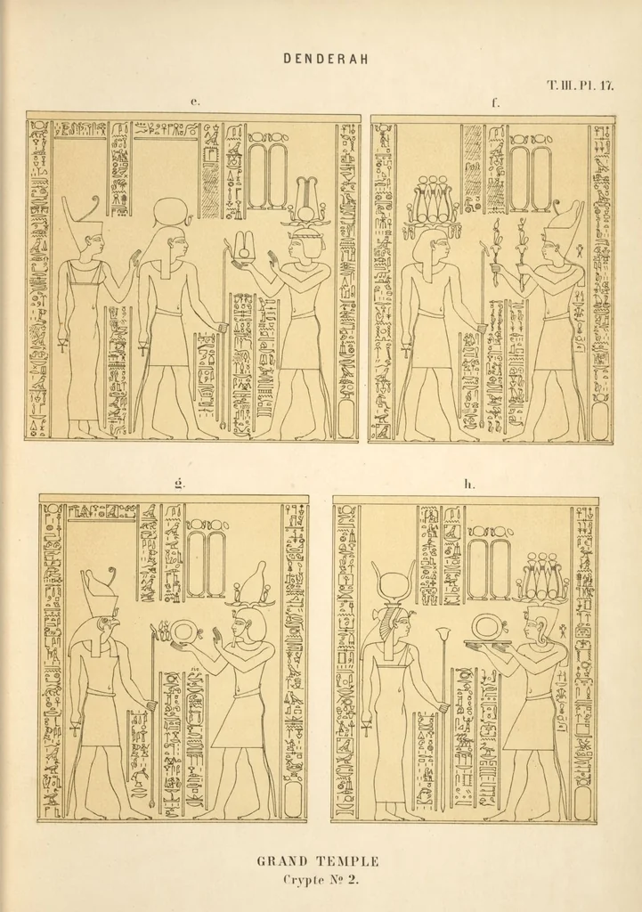 An illustration from Dendérah : description générale du grand temple de cette ville, 1870, leaf 187