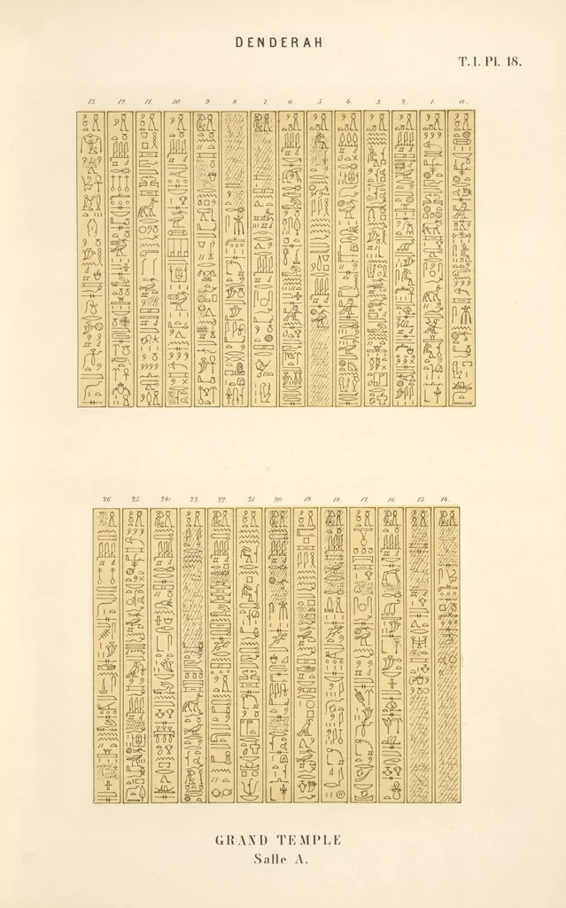 An illustration from Dendérah : description générale du grand temple de cette ville, 1870, leaf 19