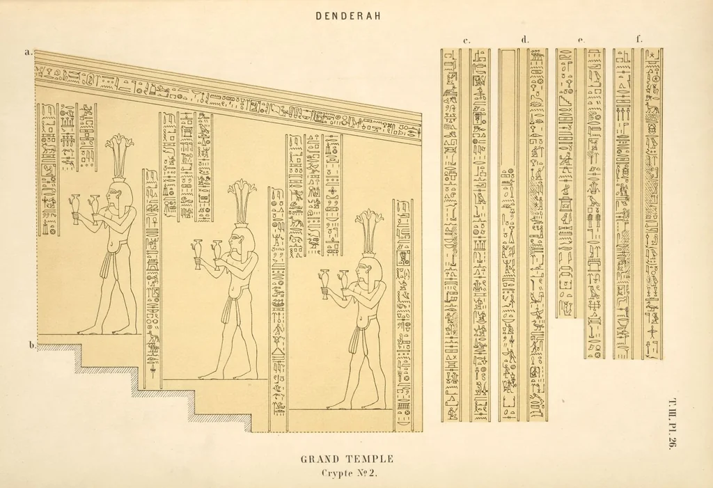 An illustration from Dendérah : description générale du grand temple de cette ville, 1870, leaf 196