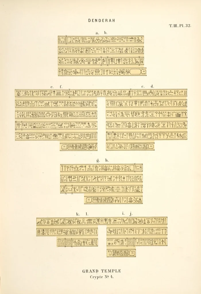 An illustration from Dendérah : description générale du grand temple de cette ville, 1870, leaf 202