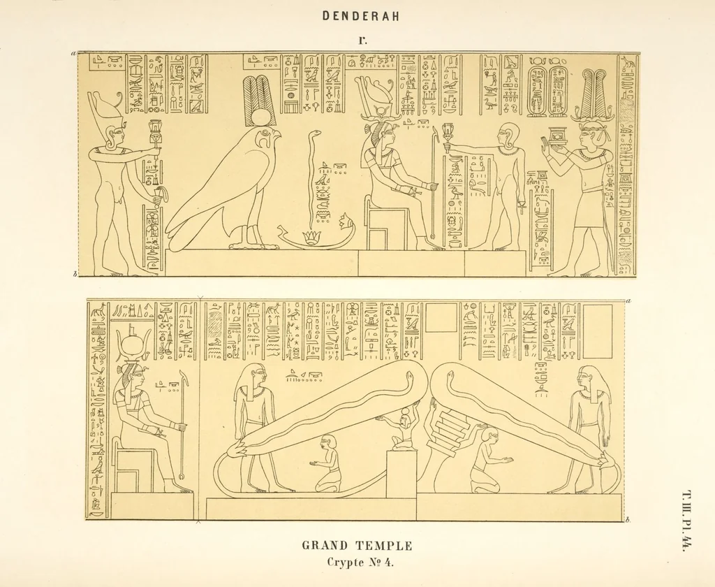 An illustration from Dendérah : description générale du grand temple de cette ville, 1870, leaf 214