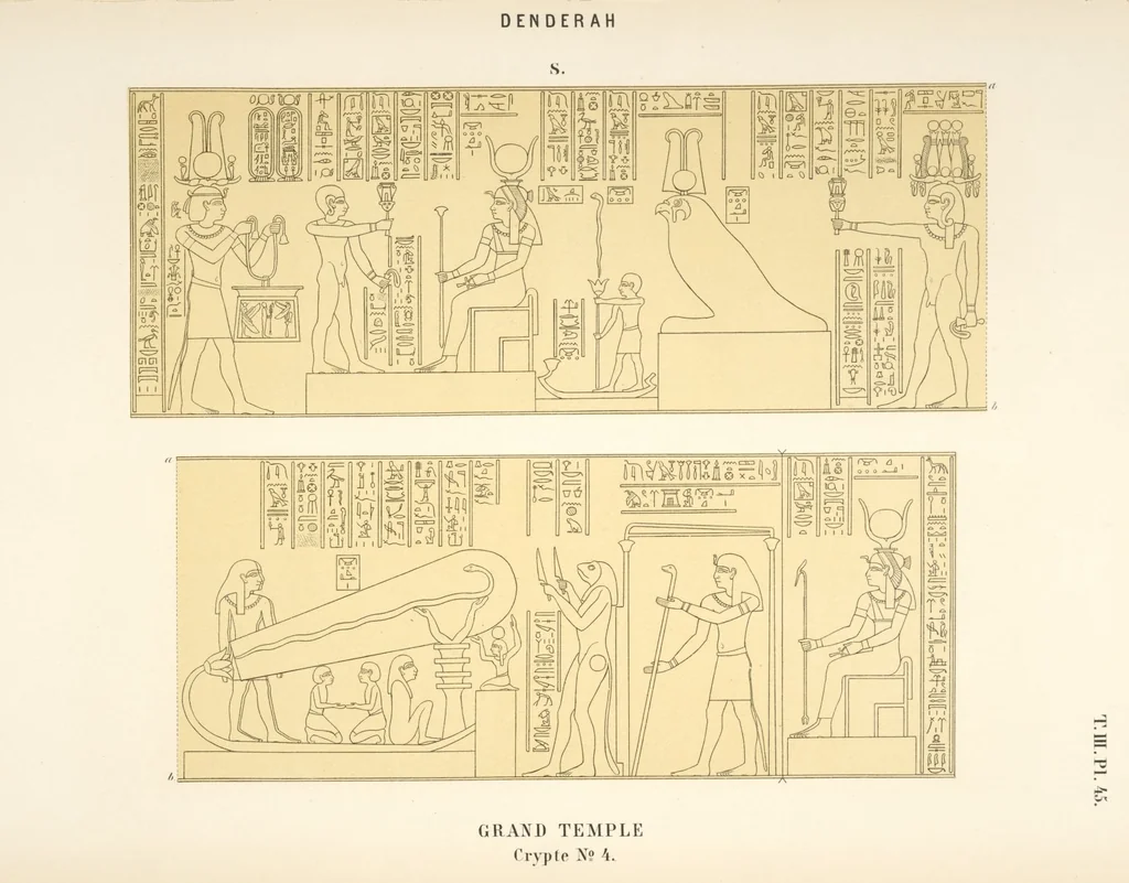 An illustration from Dendérah : description générale du grand temple de cette ville, 1870, leaf 215