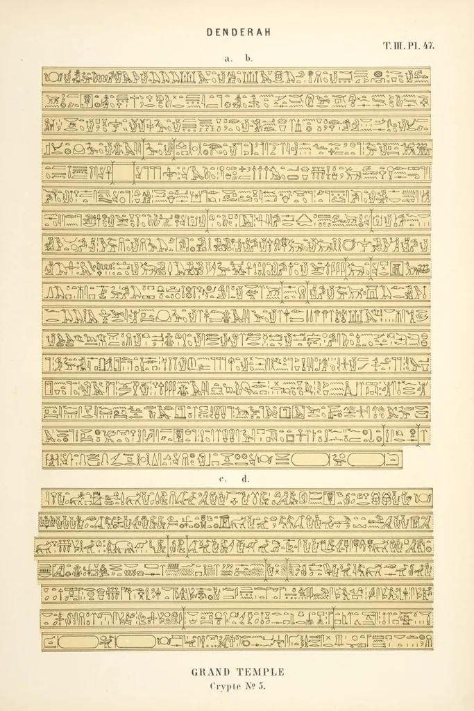 An illustration from Dendérah : description générale du grand temple de cette ville, 1870, leaf 217