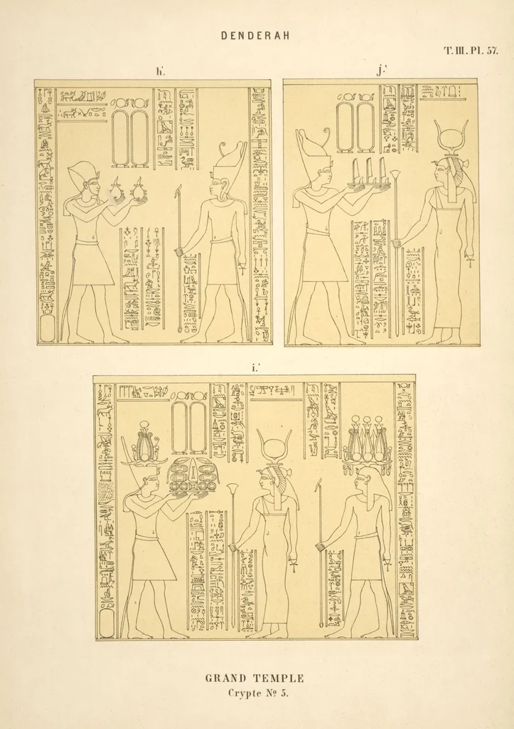 An illustration from Dendérah : description générale du grand temple de cette ville, 1870, leaf 227