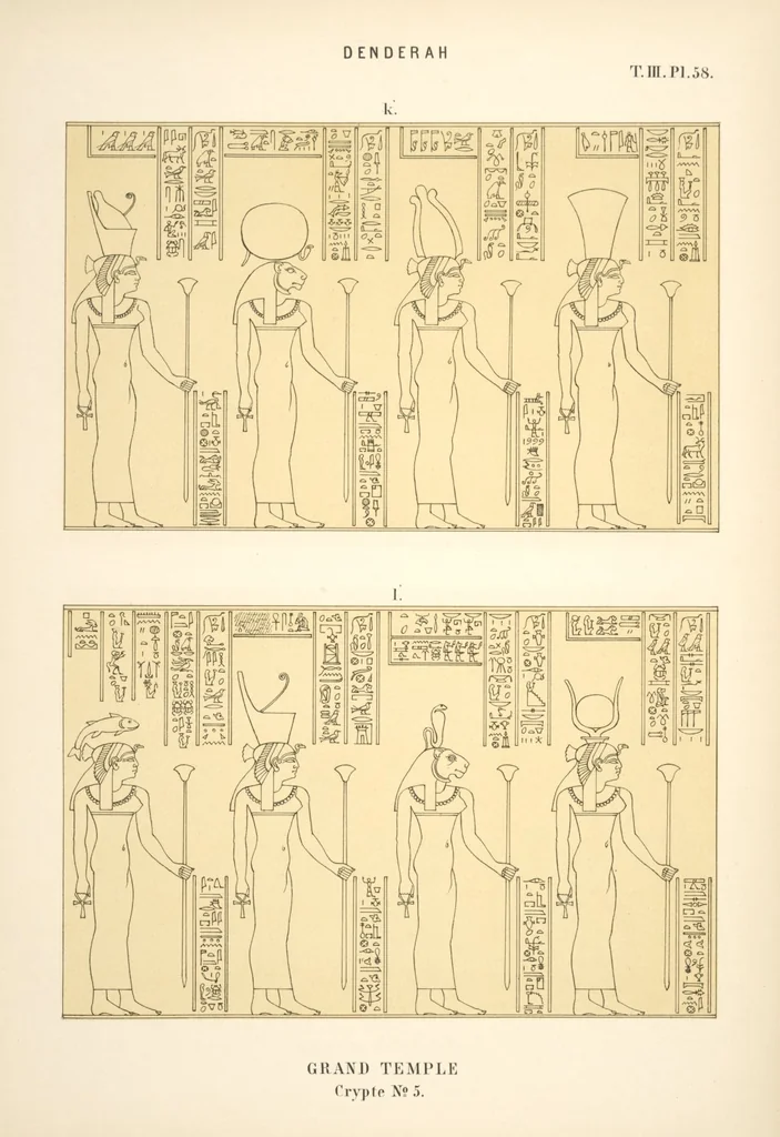 An illustration from Dendérah : description générale du grand temple de cette ville, 1870, leaf 228