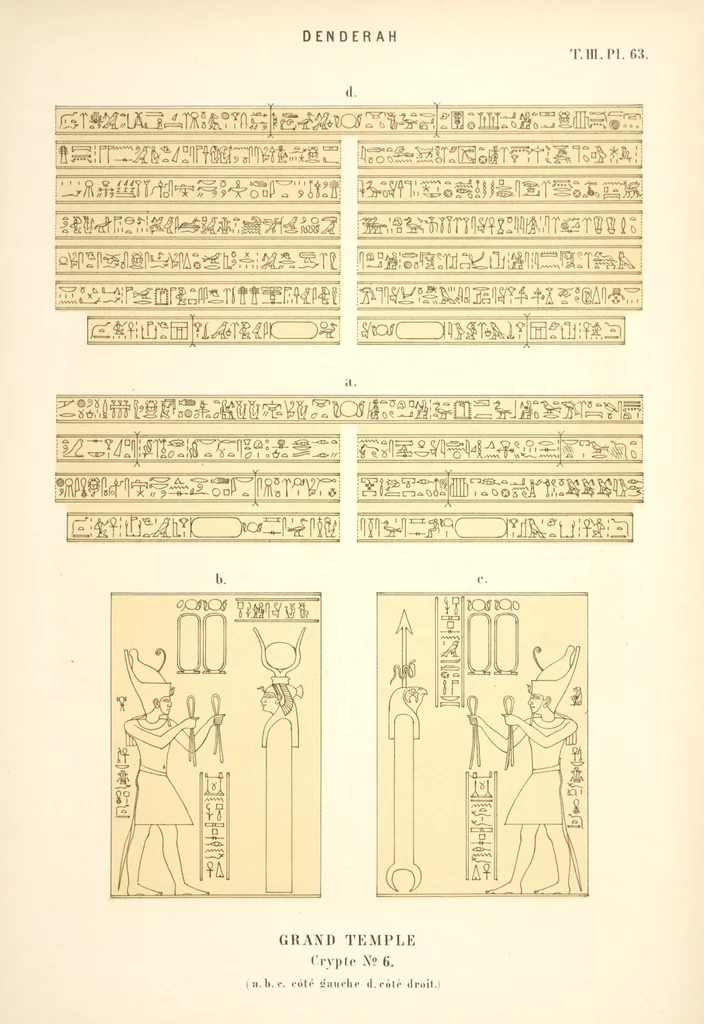 An illustration from Dendérah : description générale du grand temple de cette ville, 1870, leaf 233