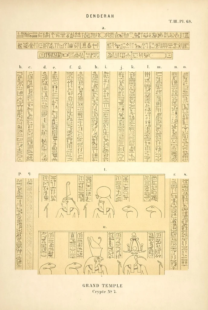 An illustration from Dendérah : description générale du grand temple de cette ville, 1870, leaf 238