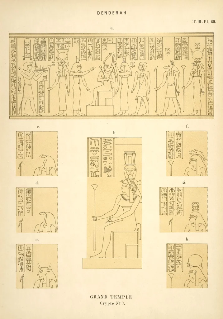 An illustration from Dendérah : description générale du grand temple de cette ville, 1870, leaf 239