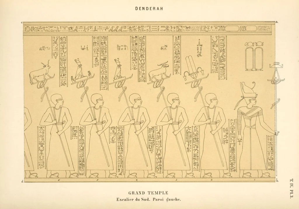 An illustration from Dendérah : description générale du grand temple de cette ville, 1870, leaf 257