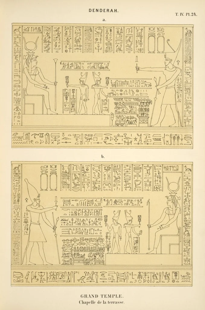 An illustration from Dendérah : description générale du grand temple de cette ville, 1870, leaf 278