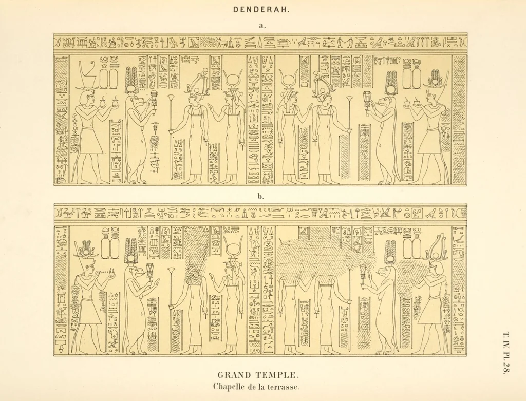 An illustration from Dendérah : description générale du grand temple de cette ville, 1870, leaf 282