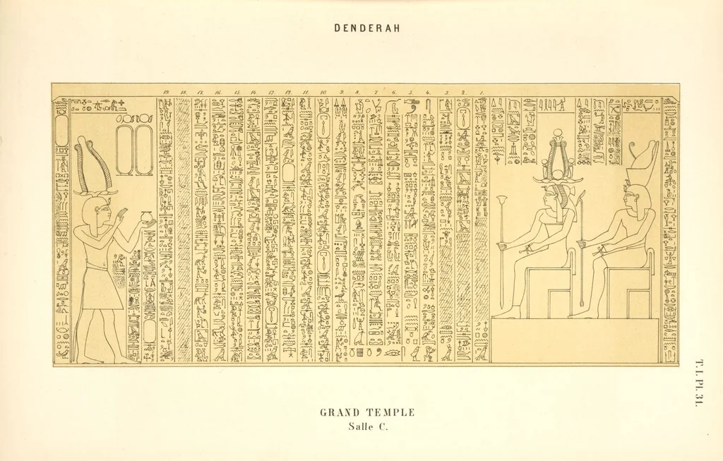 An illustration from Dendérah : description générale du grand temple de cette ville, 1870, leaf 32