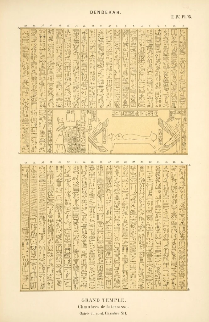 An illustration from Dendérah : description générale du grand temple de cette ville, 1870, leaf 329