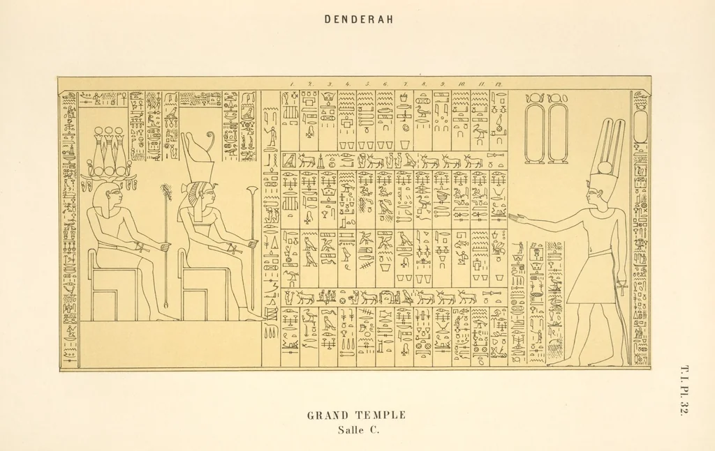 An illustration from Dendérah : description générale du grand temple de cette ville, 1870, leaf 33