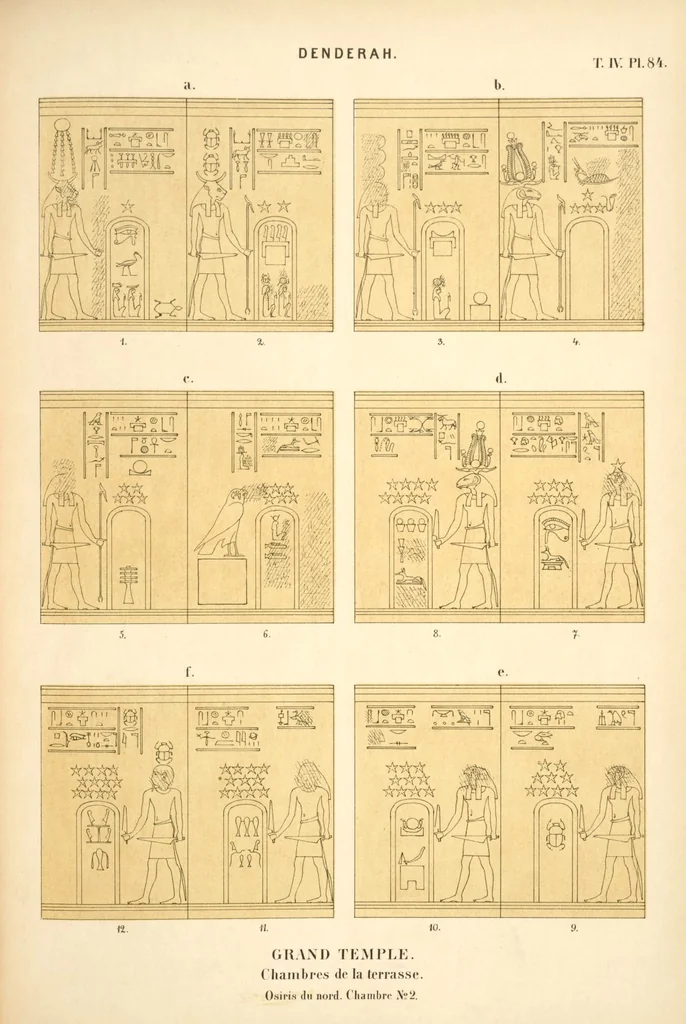 An illustration from Dendérah : description générale du grand temple de cette ville, 1870, leaf 338