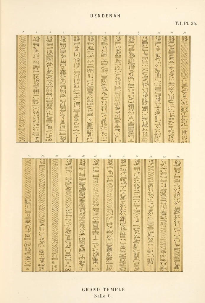 An illustration from Dendérah : description générale du grand temple de cette ville, 1870, leaf 36