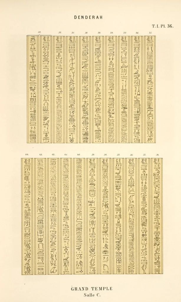An illustration from Dendérah : description générale du grand temple de cette ville, 1870, leaf 37