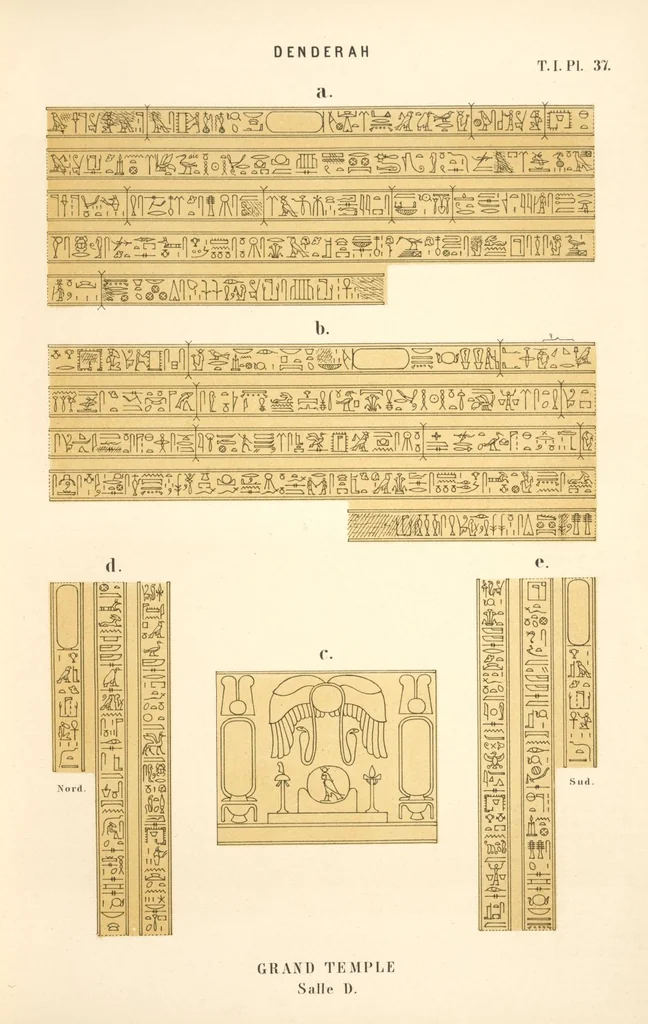 An illustration from Dendérah : description générale du grand temple de cette ville, 1870, leaf 38