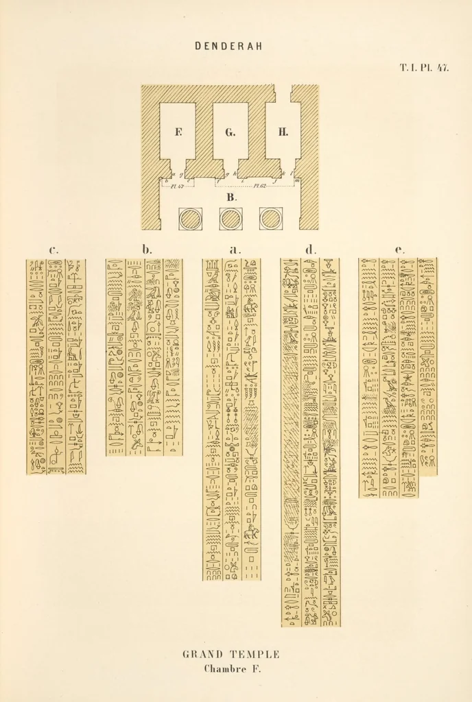 An illustration from Dendérah : description générale du grand temple de cette ville, 1870, leaf 48