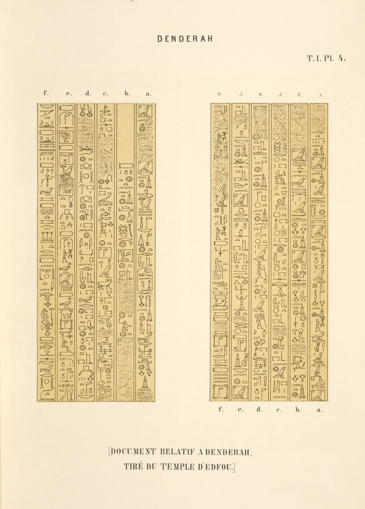 An illustration from Dendérah : description générale du grand temple de cette ville, 1870, leaf 5