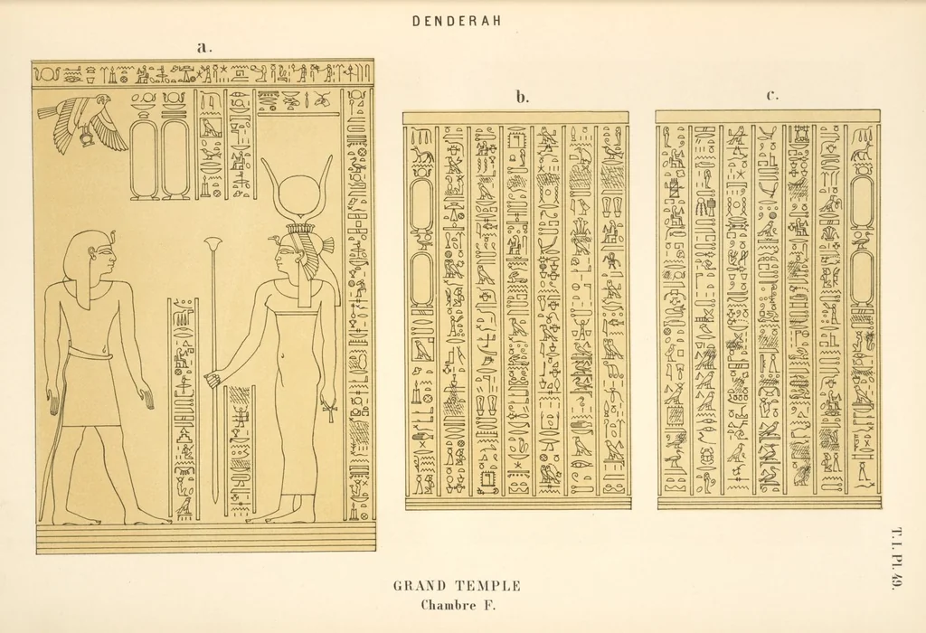 An illustration from Dendérah : description générale du grand temple de cette ville, 1870, leaf 50