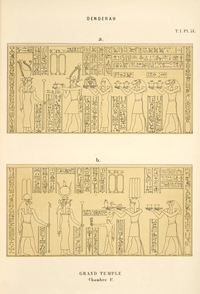An illustration from Dendérah : description générale du grand temple de cette ville, 1870, leaf 52