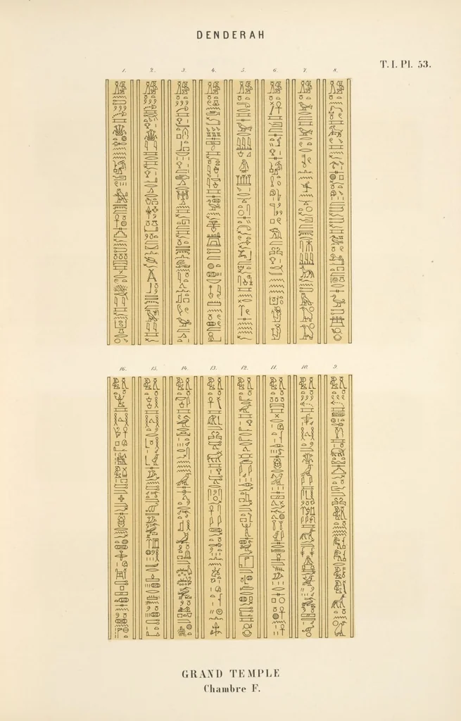An illustration from Dendérah : description générale du grand temple de cette ville, 1870, leaf 54