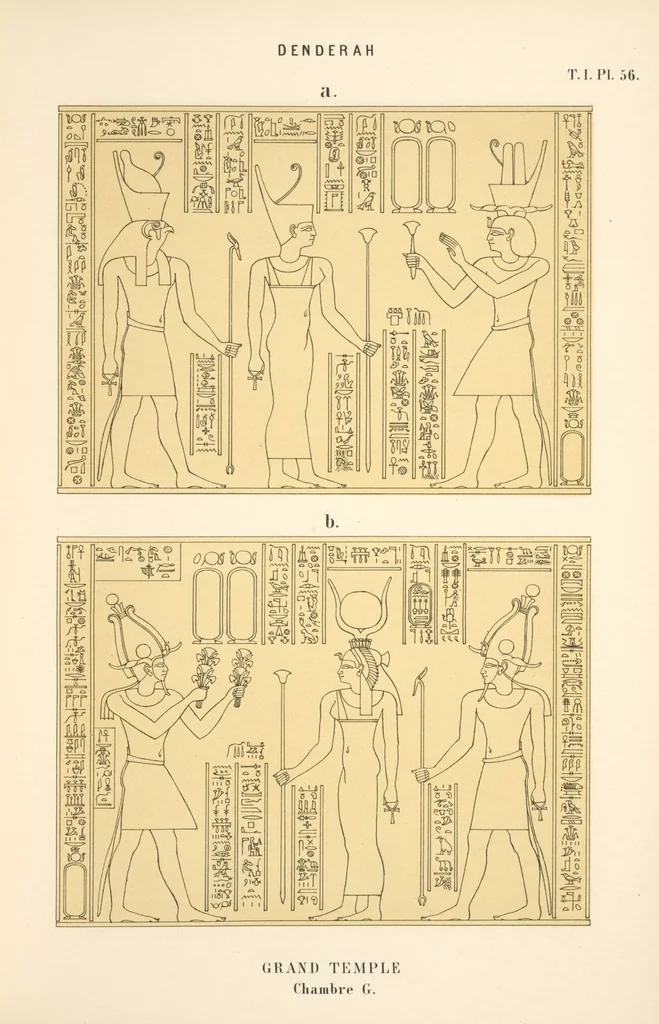 An illustration from Dendérah : description générale du grand temple de cette ville, 1870, leaf 57
