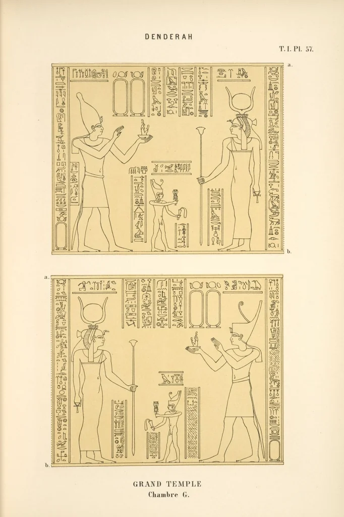 An illustration from Dendérah : description générale du grand temple de cette ville, 1870, leaf 58