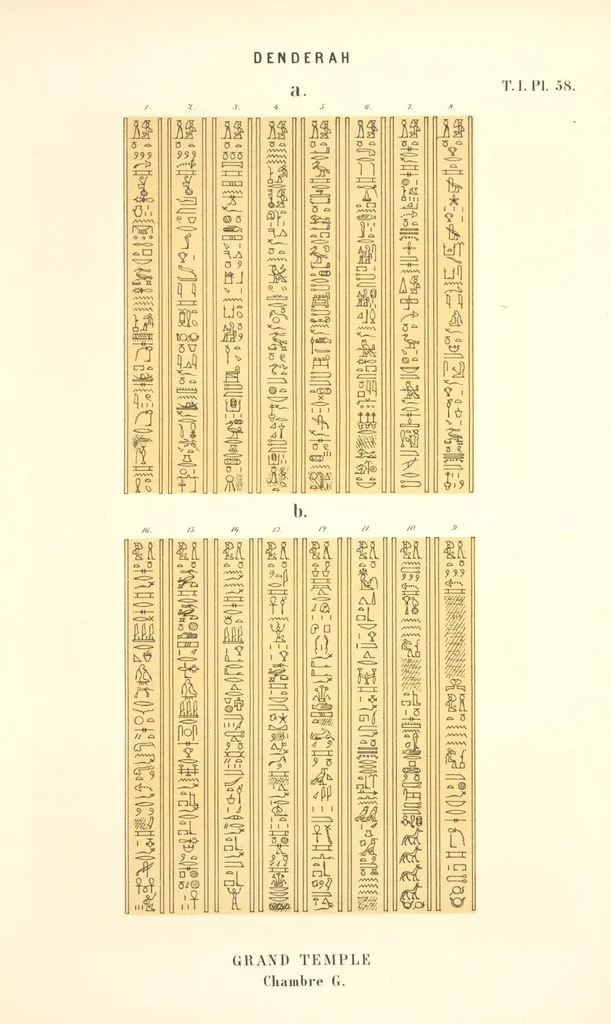 An illustration from Dendérah : description générale du grand temple de cette ville, 1870, leaf 59