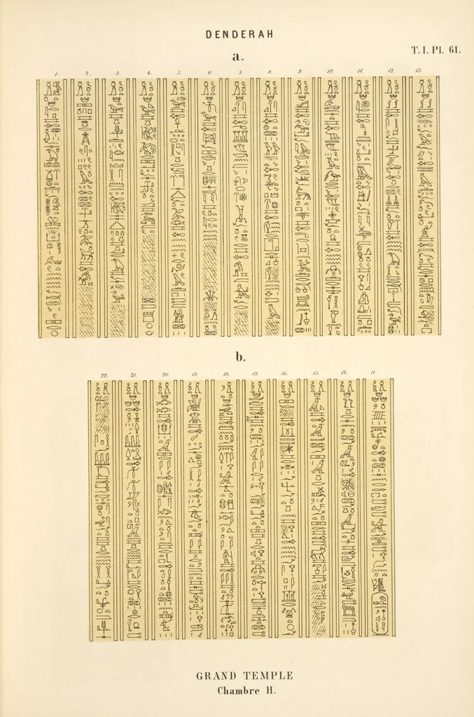 An illustration from Dendérah : description générale du grand temple de cette ville, 1870, leaf 62