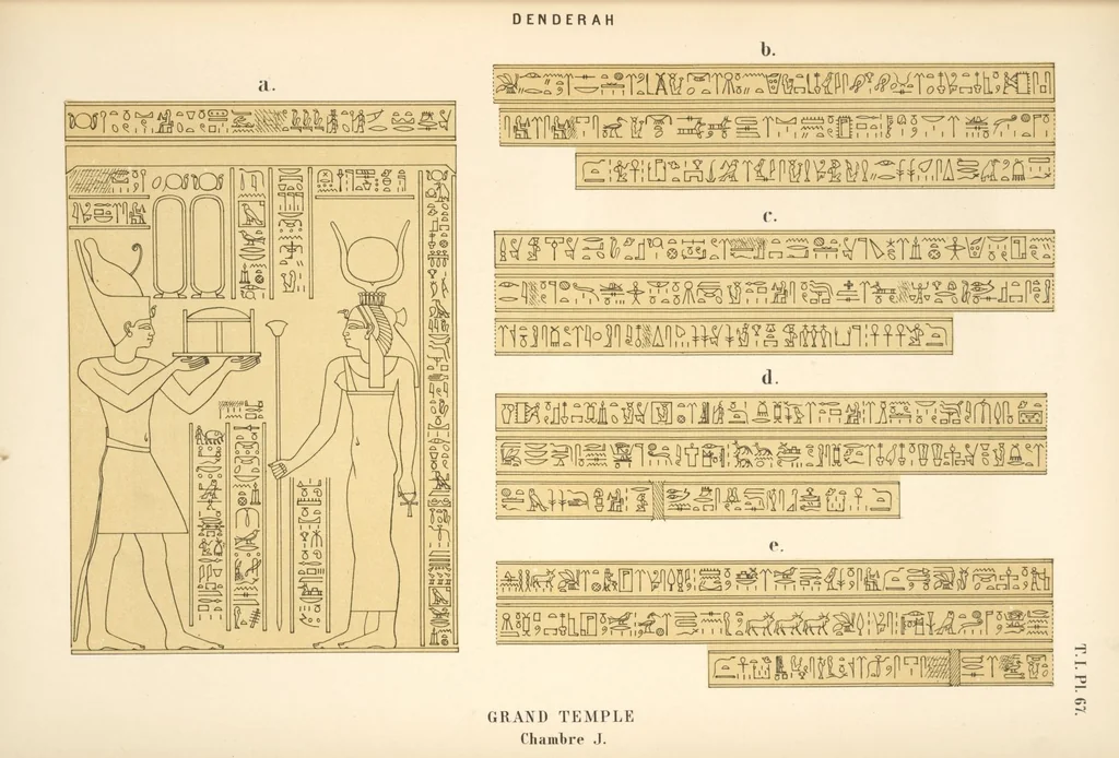 An illustration from Dendérah : description générale du grand temple de cette ville, 1870, leaf 68